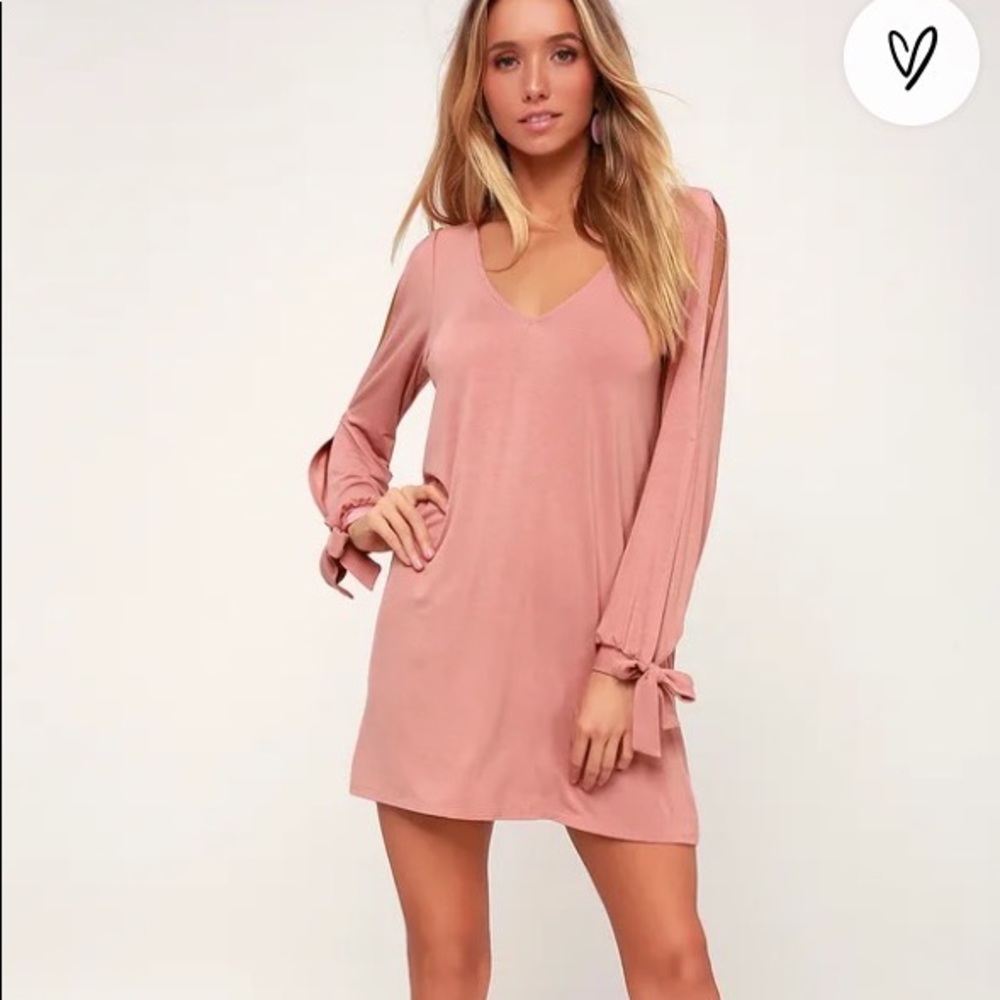 Lulus glory of love mauve shift dress size medium